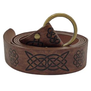 Medieval Viking Leather Belt with Renaissance Pouch Bag
