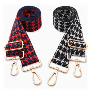 Two-piece set of jacquard webbing suitable for handbag straps, shoulder bag straps, and camera straps-Red and black