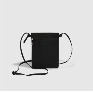Black Minimalist Lightweight Nylon Crossbody Phone Bag - Compact & Stylish for Women