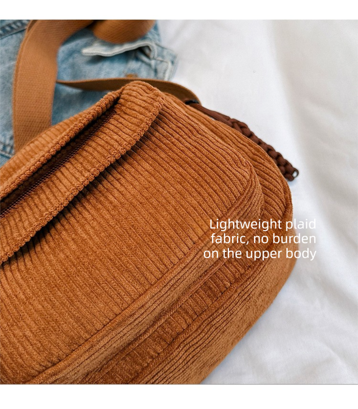 Corduroy Crossbody Bag Mini Messenger Shoulder Purse Adjustable Strap Vintage Style Casual Streetwear Phone Pouch Green - Image 8