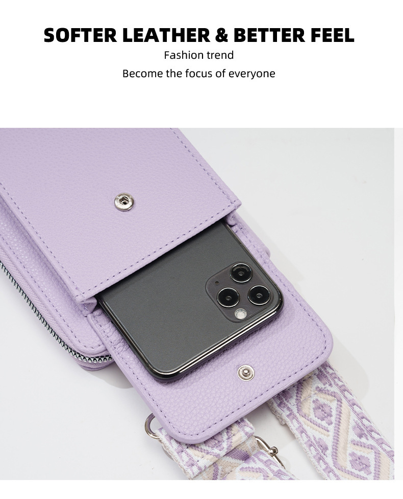 Blue Women's Multi-Functional Crossbody Phone Bag with Detachable Coin Purse, PU Leather Shoulder Bag with Credit Card Slots, Stylish Minimalist Design for Daily Use - Image 3
