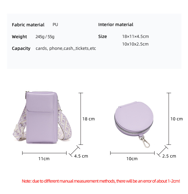 Blue Women's Multi-Functional Crossbody Phone Bag with Detachable Coin Purse, PU Leather Shoulder Bag with Credit Card Slots, Stylish Minimalist Design for Daily Use - Image 4