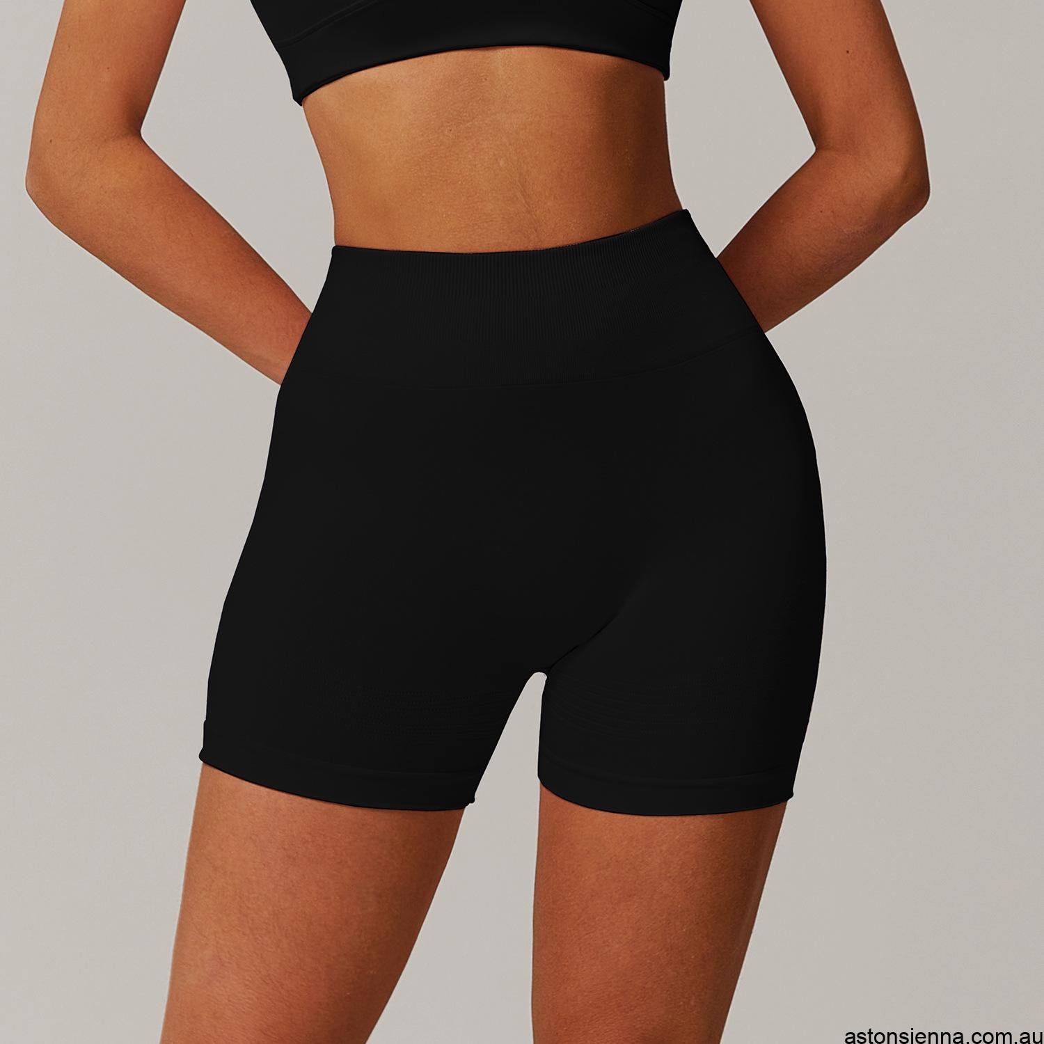 high waisted seamless yoga shorts for women
