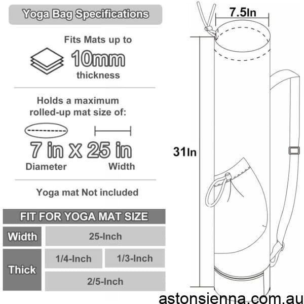 Beige Black Beige Yoga Mat Bag Yoga Mat Carrier Pilates Bag Fitness Accessory Yoga - Image 4