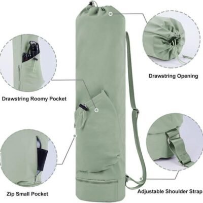 Green Yoga Mat Bag Yoga Accessories Pilates Bag Fitness Bag Yoga Essentials Durable