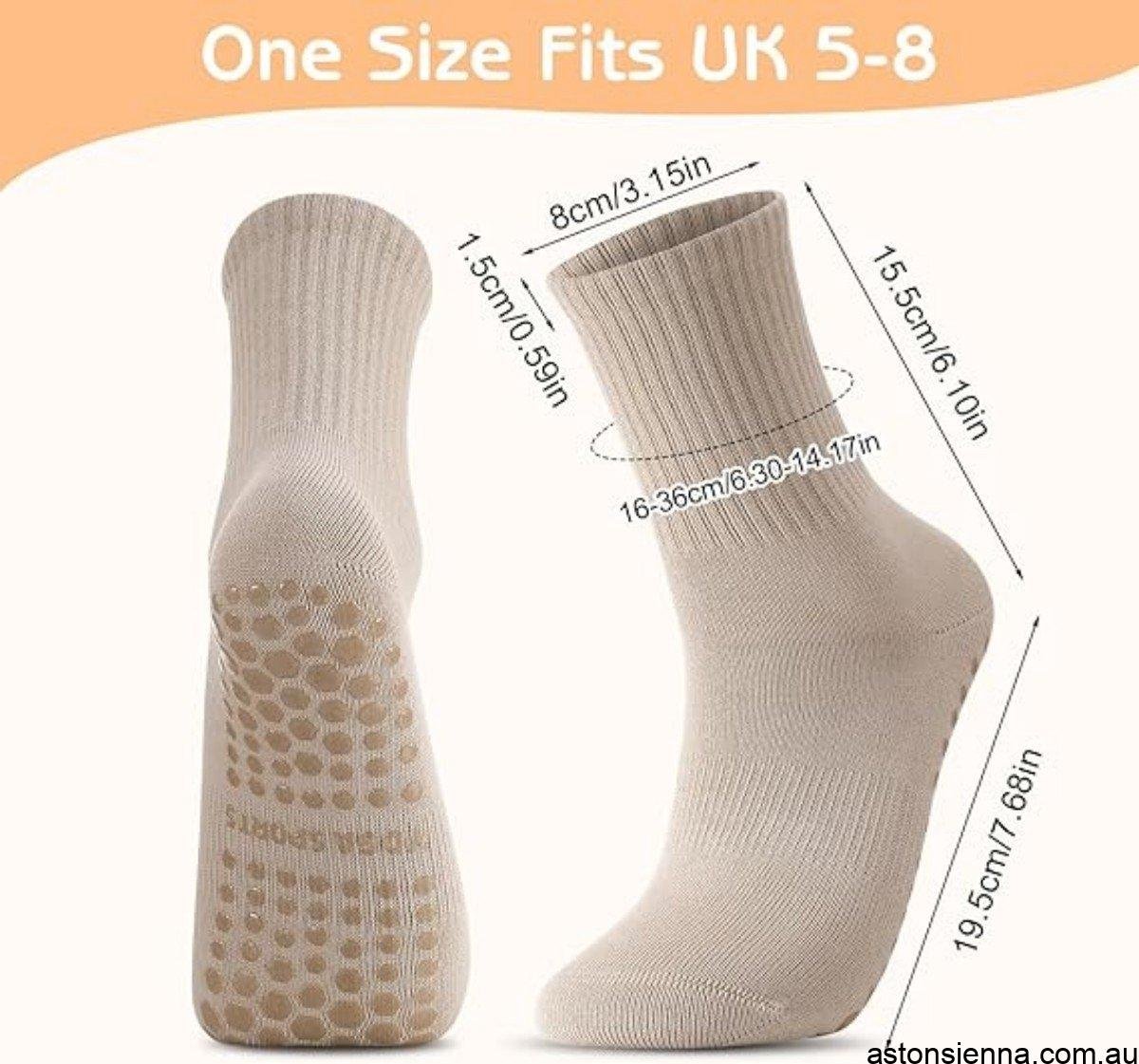Non‑Slip Yoga Socks (3 Pairs) – Long Pilates Grip Socks for Women - Image 5