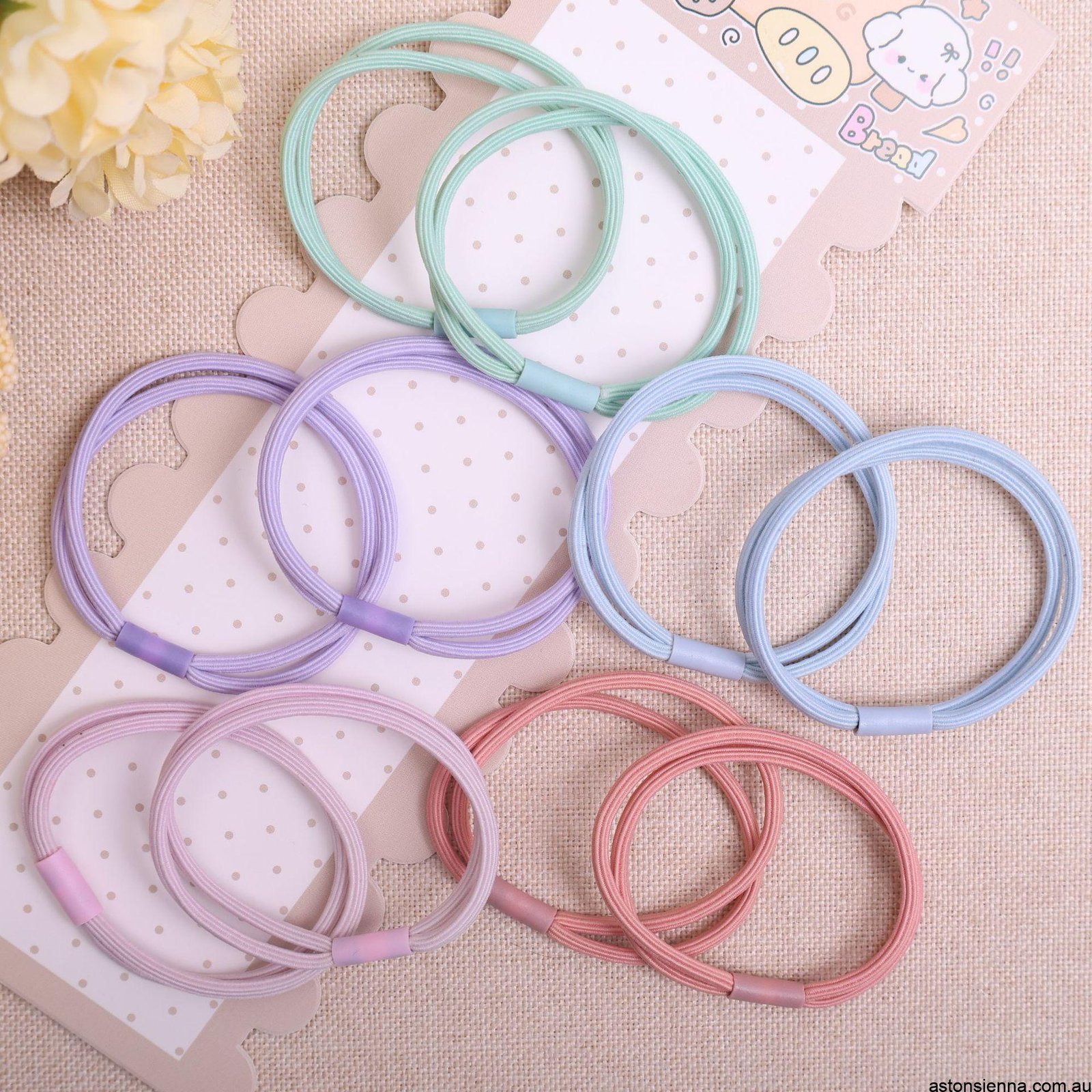50 Pieces Metal-Free Hair Elastics for Ponytails and Buns, Soft Stretchy Hair Ties for Sport, Fitness, Yoga and Daily Wear, Assorted Colours