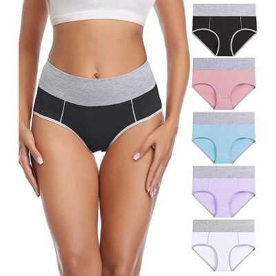 plus size seamless high waist sport briefs 5 pack mixed colours activewear underwear