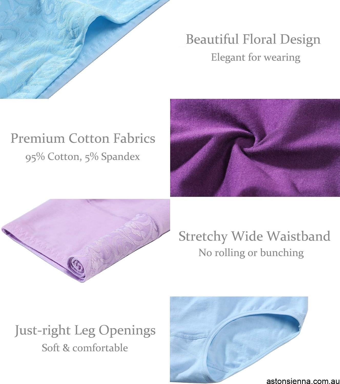 5-Pack Women's High Waist Tummy Control Panties Cotton Underwear No Muffin Top - Image 2