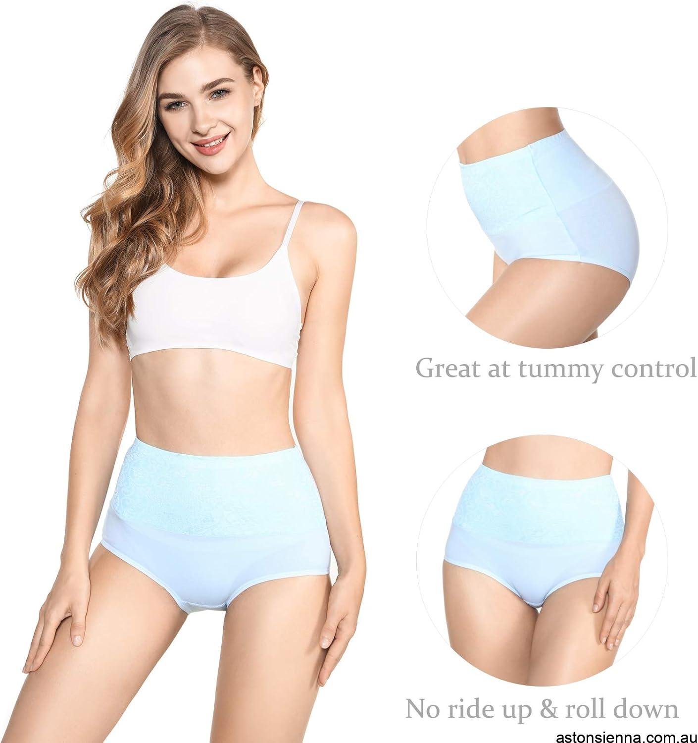 5-Pack Women's High Waist Tummy Control Panties Cotton Underwear No Muffin Top - Image 4