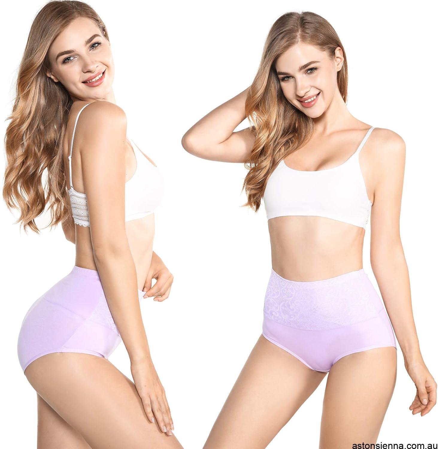 5-Pack Women's High Waist Tummy Control Panties Cotton Underwear No Muffin Top - Image 7