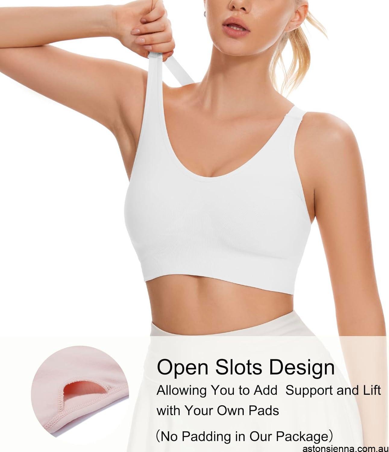 Medium Support Criss Cross Sports Bra – Strappy Unpadded Activewear Top - Image 4