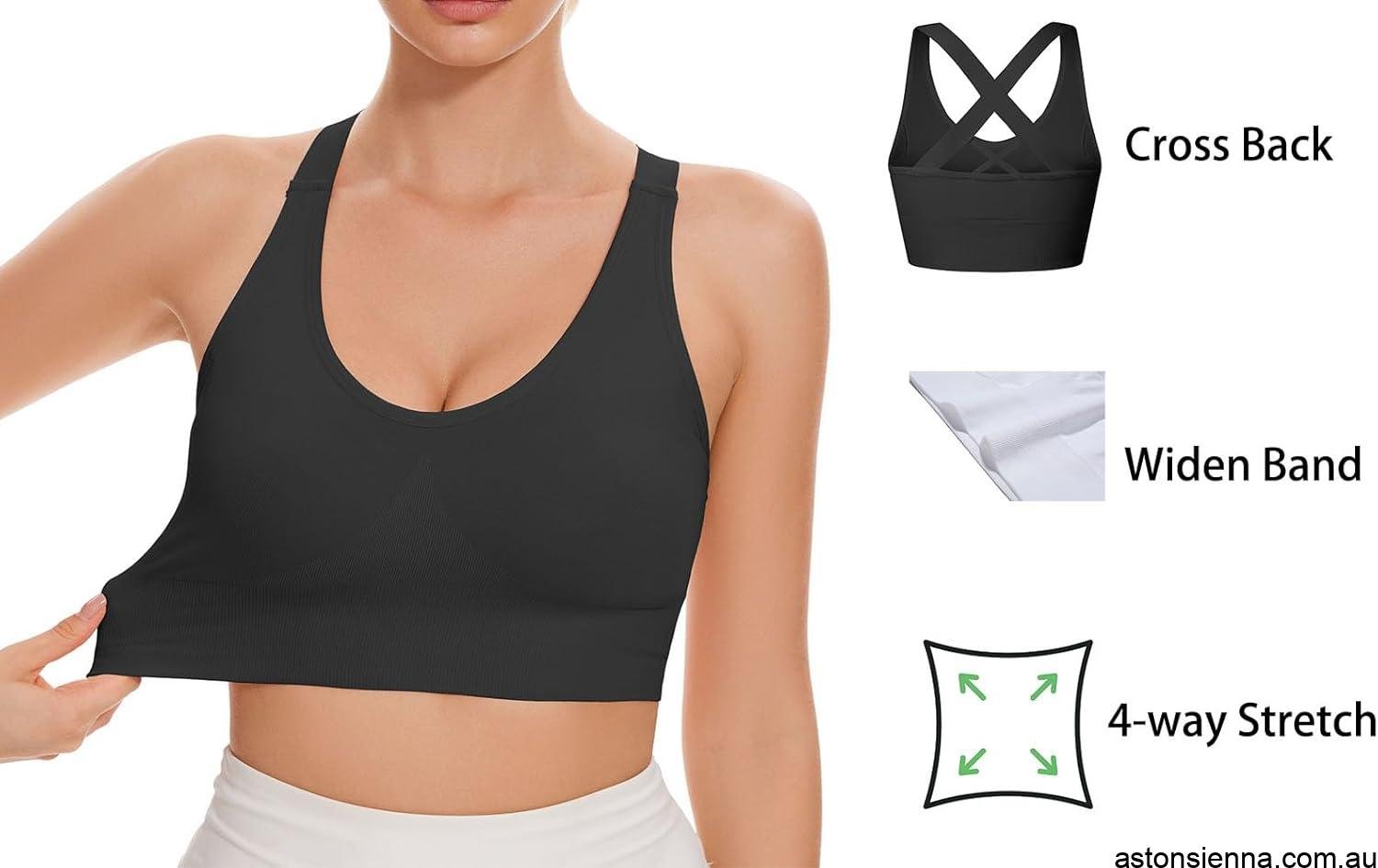 Medium Support Criss Cross Sports Bra – Strappy Unpadded Activewear Top - Image 5