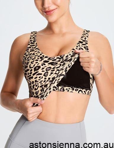 Women's Longline Sports Bra for Yoga, Running, Fitness & Daily Workouts, XXXL (Light Brown Leopard Print) - Image 4
