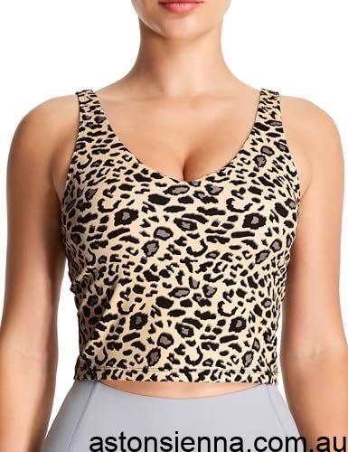 Women's Longline Sports Bra for Yoga, Running, Fitness & Daily Workouts, XXXL (Light Brown Leopard Print) - Image 6