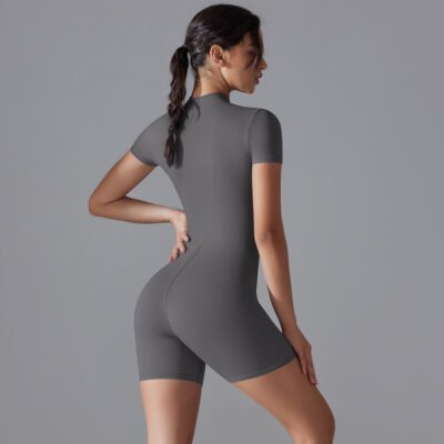 AstonSienna Sculpt Zip Bodysuit featuring a sculpting fit, front zip closure and premium stretch activewear fabric