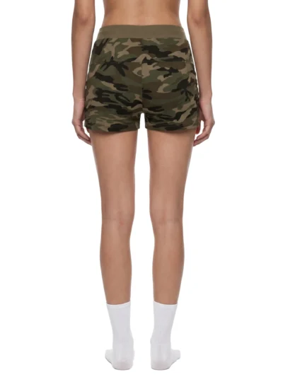 Women's slim fit camo shorts with elastic waistband premium cotton stretch fabric and streetwear styling