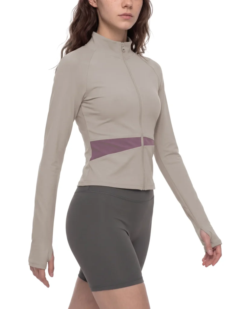 AstonSienna Women's Cropped Track Jacket Slim Fit Activewear Zip Jacket