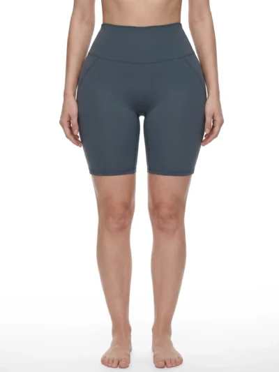 Women's Lycra High Waisted Yoga Shorts with high waist support and hidden waistband pocket