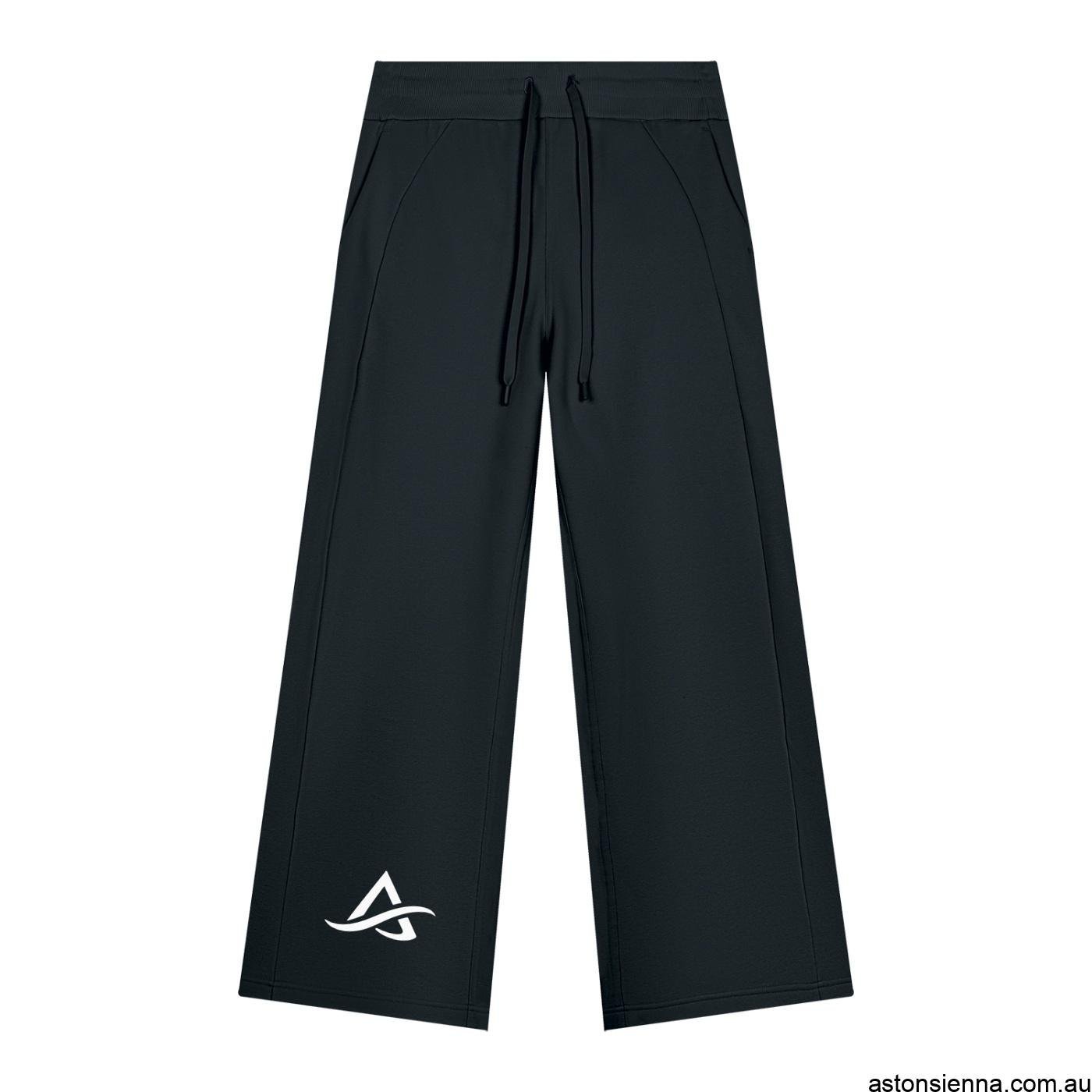 Women's fleece-lined wide leg sweatpants with high-rise drawstring waist and relaxed fit