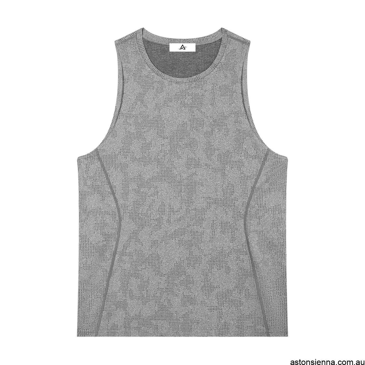 Men's Active Performance Tank Top in lightweight jacquard performance fabric by Aston Sienna