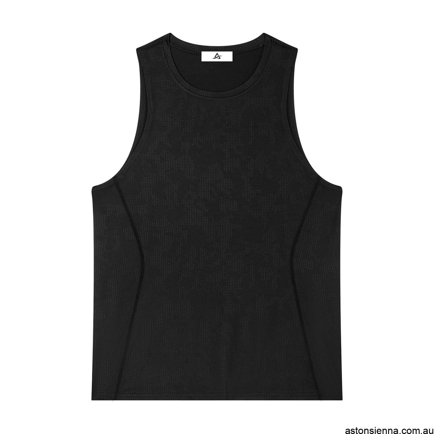 Men's Active Performance Tank Top in lightweight jacquard performance fabric by Aston Sienna