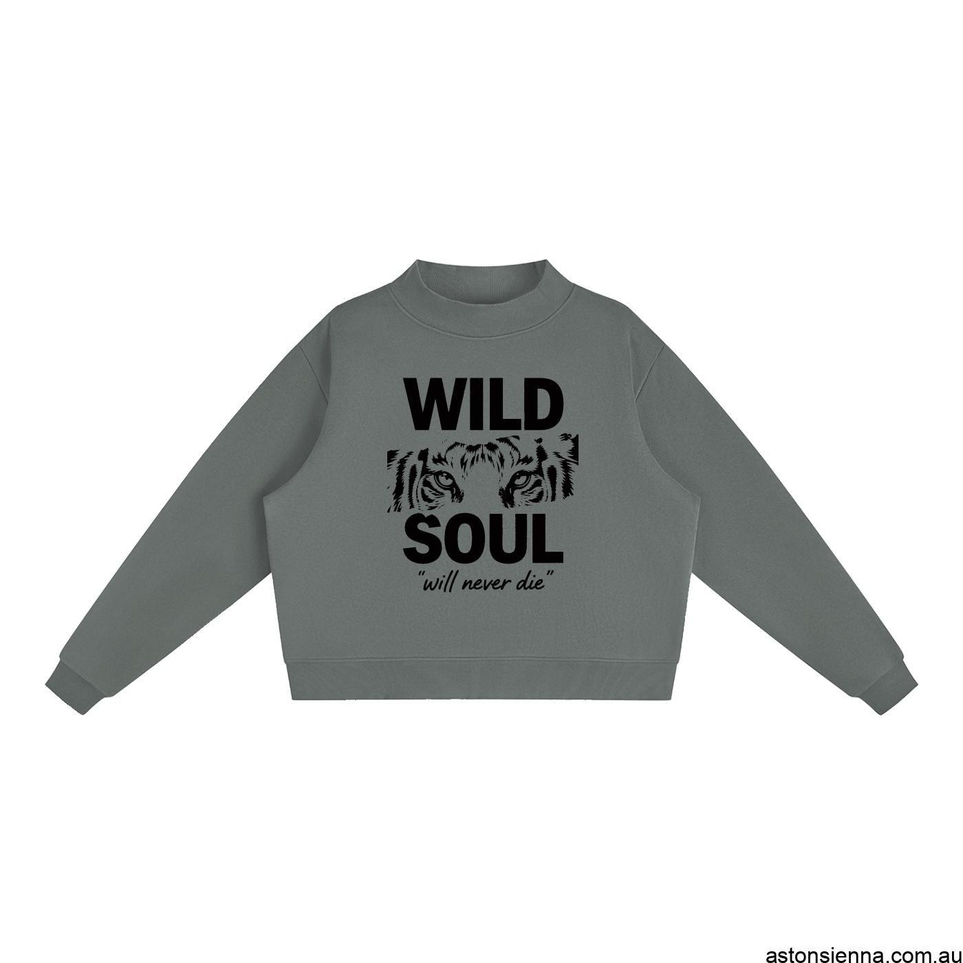 AstonSienna Oversized Fleeced Turtleneck Sweatshirt with premium fleece lining and oversized fit
