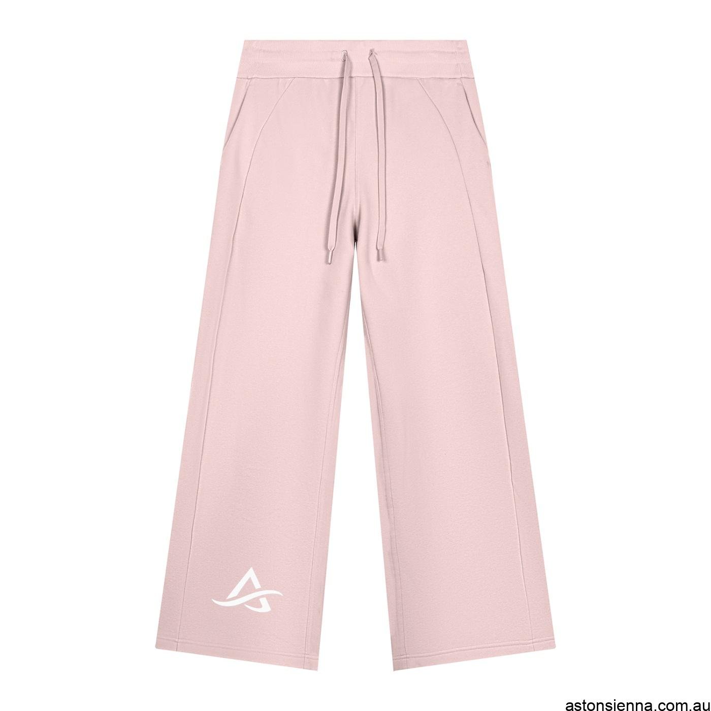 Women's fleece-lined wide leg sweatpants with high-rise drawstring waist and relaxed fit