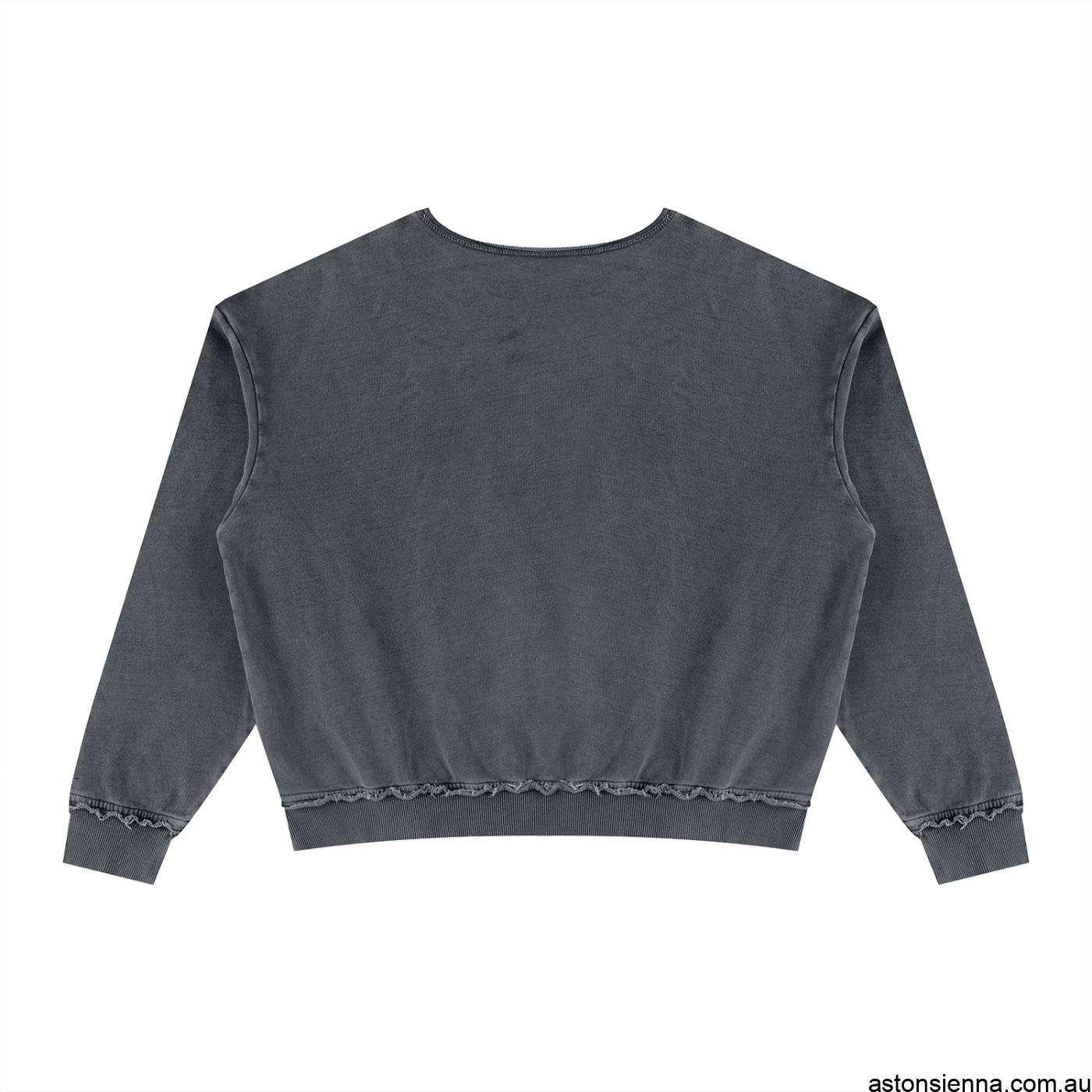 Men's vintage wash distressed pocket sweatshirt in heavyweight cotton with relaxed oversized fit ``