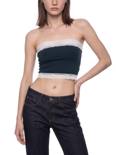 AstonSienna Women's Color Block Tube Top featuring bodycon fit and contemporary colour block design