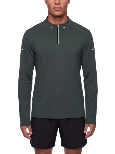 Mens Mock Neck Training T Shirt black AstonSienna premium athletic activewear top